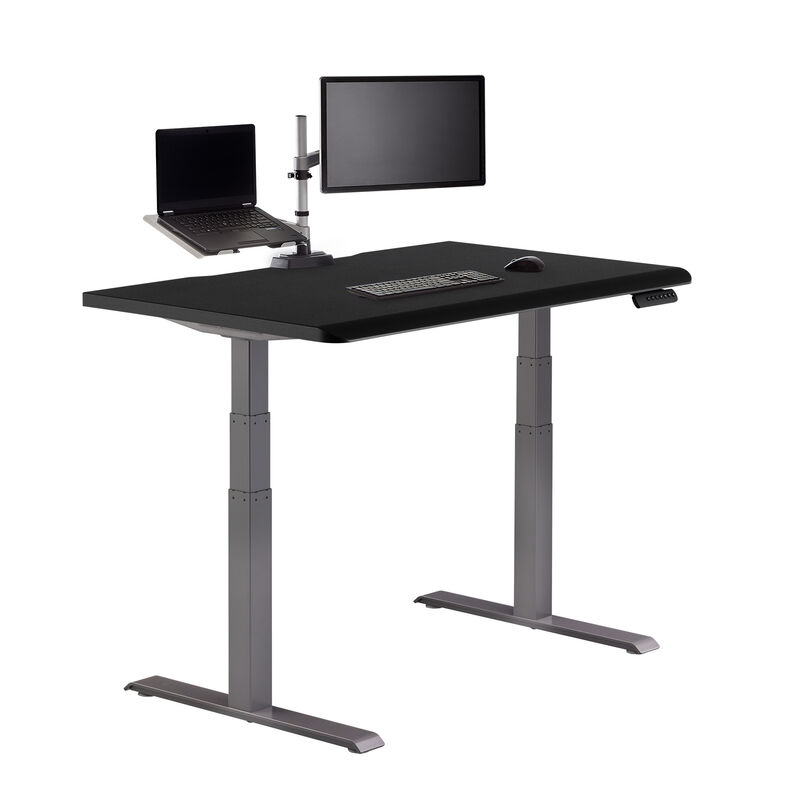 Electric Standing Desk with ComfortEdge in 48x30 Black in raised position image number null